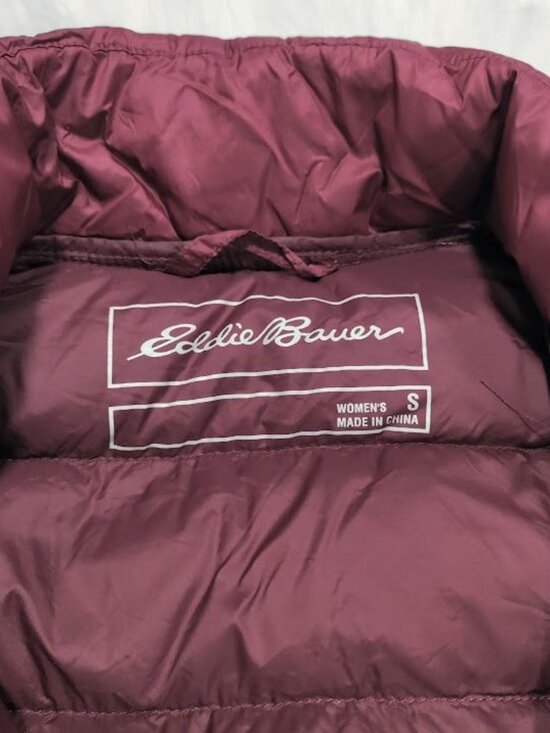 Eddie Bauer Utility CirrusLite Down Full Zip Vest Burgundy Women's Size Small - Picture 3 of 10